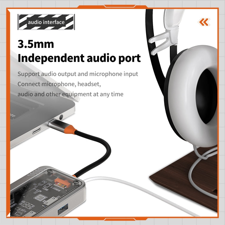 SW10V 10 in 1 Type-C to USB + HDMI + VGA + RJ45 + SD/TF + Audio 3.5 HUB Docking Station