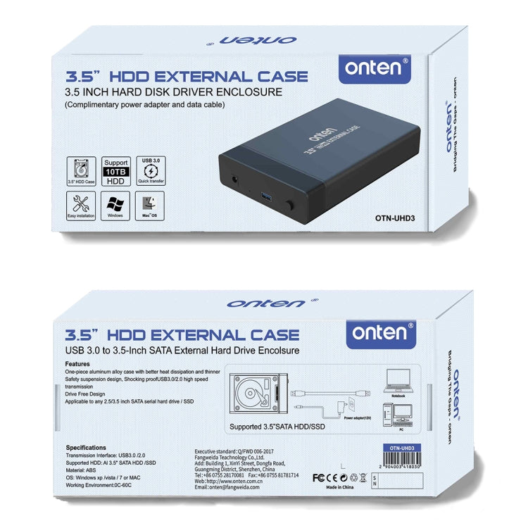 Onten UHD3 3.5 inch USB3.0 HDD External Hard Drive Enclosure My Store