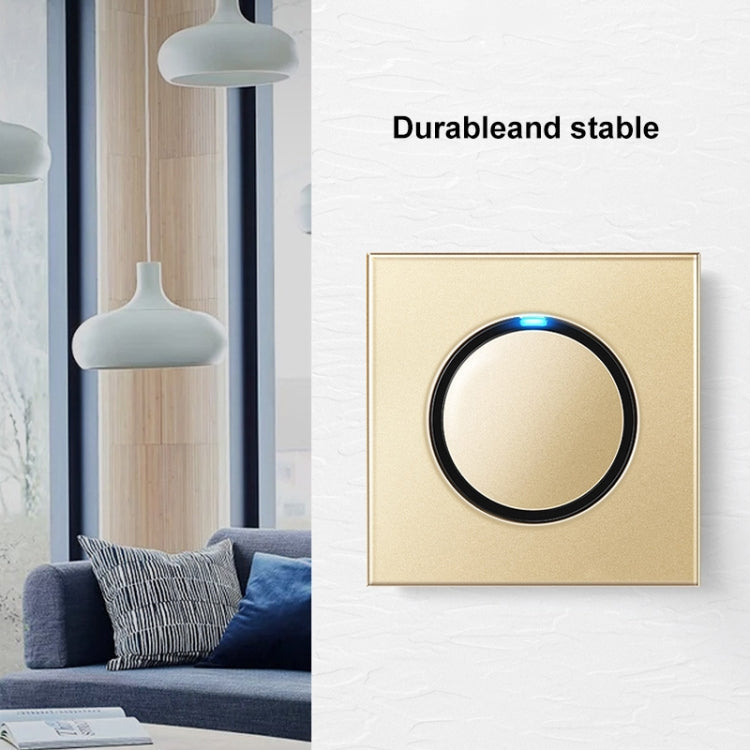 86mm Round LED Tempered Glass Switch Panel, Gold Round Glass Reluova