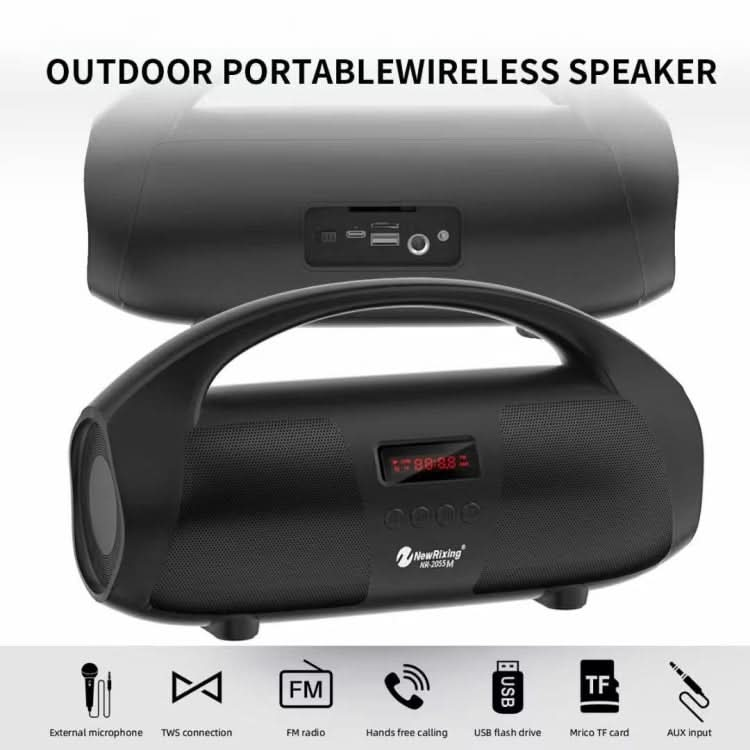 NewRixing NR2055 Wireless Portable TWS Bluetooth Speaker with Microphone