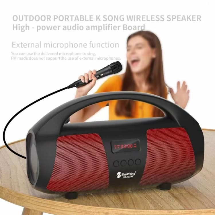 NewRixing NR2055 Wireless Portable TWS Bluetooth Speaker with Microphone