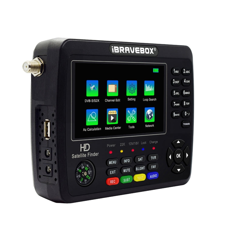 iBRAVEBOX V10 Finder Max+ 4.3 inch Display Digital Satellite Meter Signal Finder, Support DVB-S/S2/S2X AHD