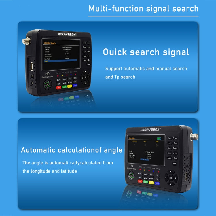 iBRAVEBOX V10 Finder Max+ 4.3 inch Display Digital Satellite Meter Signal Finder, Support DVB-S/S2/S2X AHD