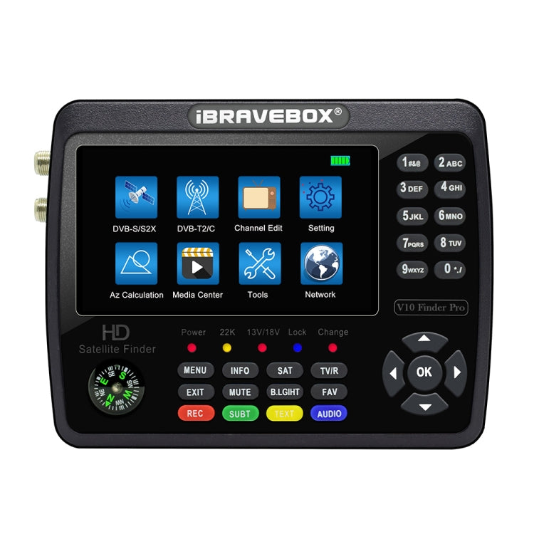 iBRAVEBOX V10 Finder Pro 4.3 inch Display Digital Satellite Meter Signal Finder, Support DVB-S/S2/S2X/T/T2/C