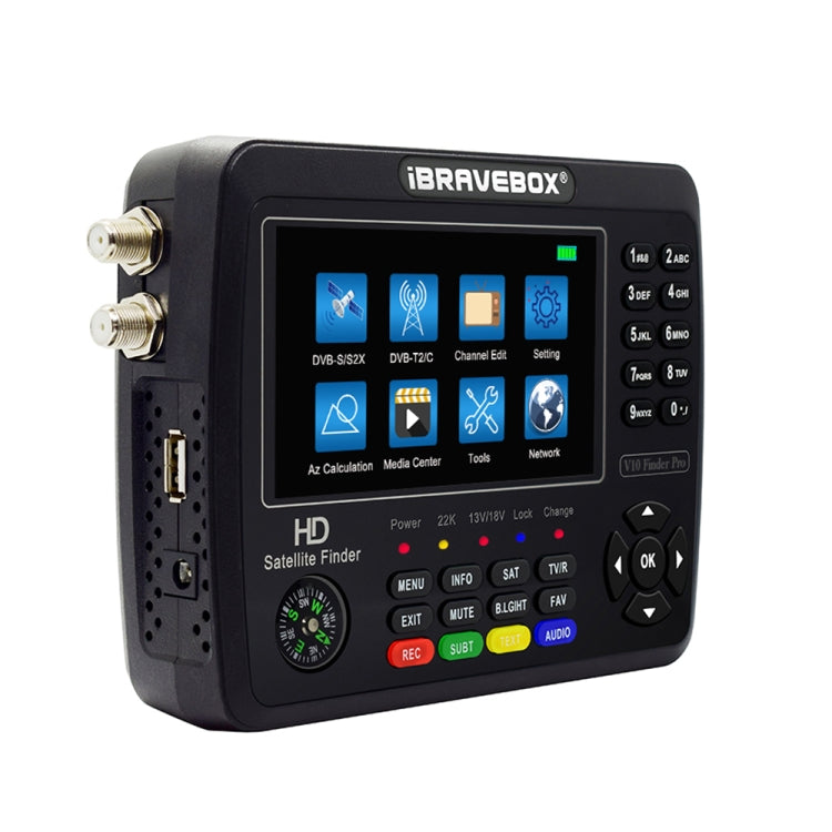 iBRAVEBOX V10 Finder Pro 4.3 inch Display Digital Satellite Meter Signal Finder, Support DVB-S/S2/S2X/T/T2/C Reluova