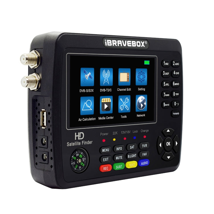 iBRAVEBOX V10 Finder Pro+ 4.3 inch Display Digital Satellite Meter Signal Finder, Support DVB-S/S2/S2X/T/T2/C AHD