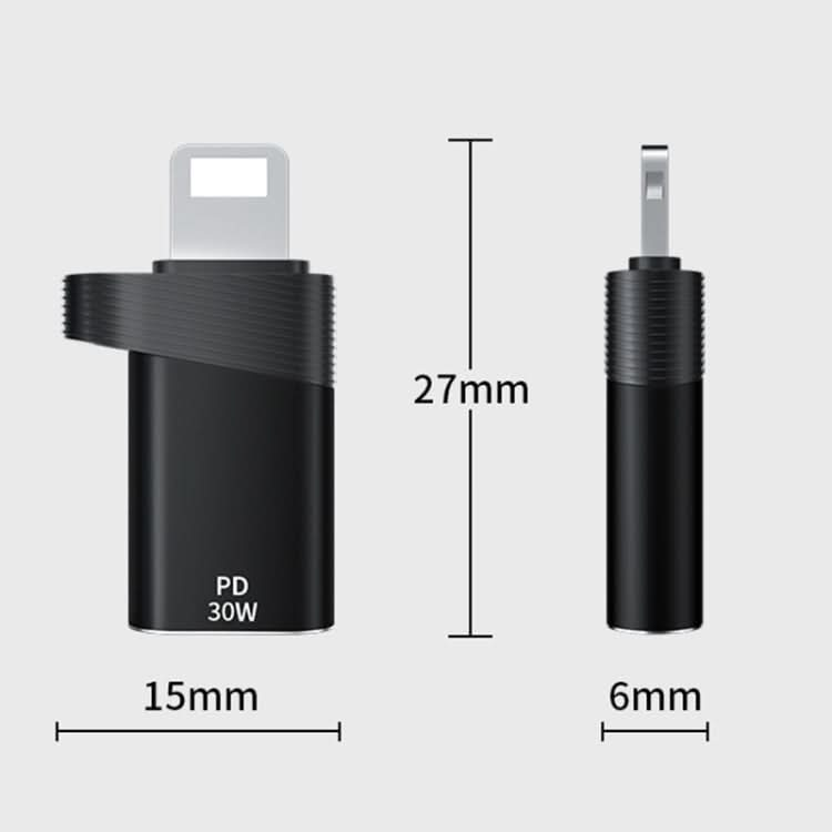 ADS-616A PD 30W 8 Pin Male to USB-C/Type-C Female Adapter