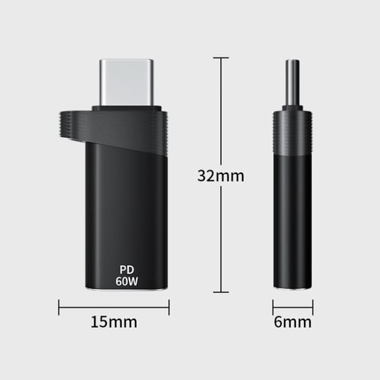 ADS-615 PD 60W USB-C/Type-C Male to 8 Pin Female Adapter