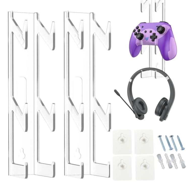 2pcs YX072 Acrylic Game Controller and Headphone Wall Mount Reluova