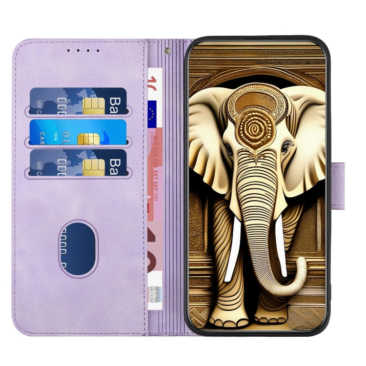 YX0060 Elephant Head Embossed Phone Leather Case with Lanyard, Series 3