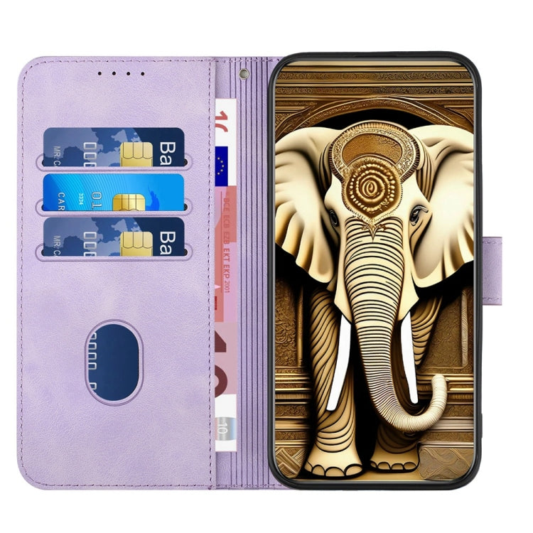 YX0060 Elephant Head Embossed Phone Leather Case with Lanyard, Series 5