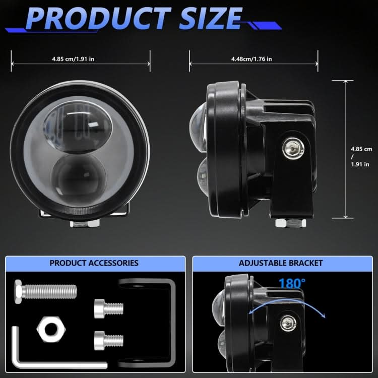 SD1 12W IP68 Waterproof Motorcycle Gourd Lens Spotlight ÎҵÄÉ̵ê