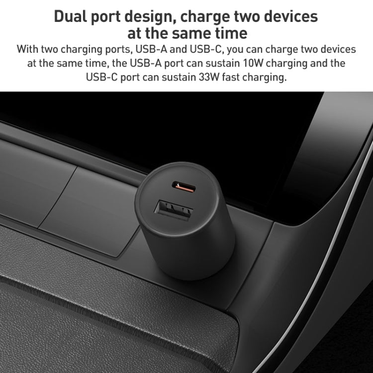 Original Xiaomi 43W Dual Ports USB + USB-C / Type-C Car Charger 1A1C ÎҵÄÉ̵ê