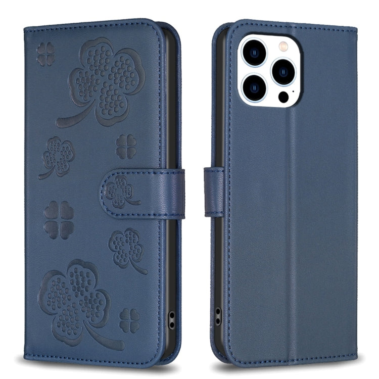 Four-leaf Embossed Leather Phone Case, Series 2