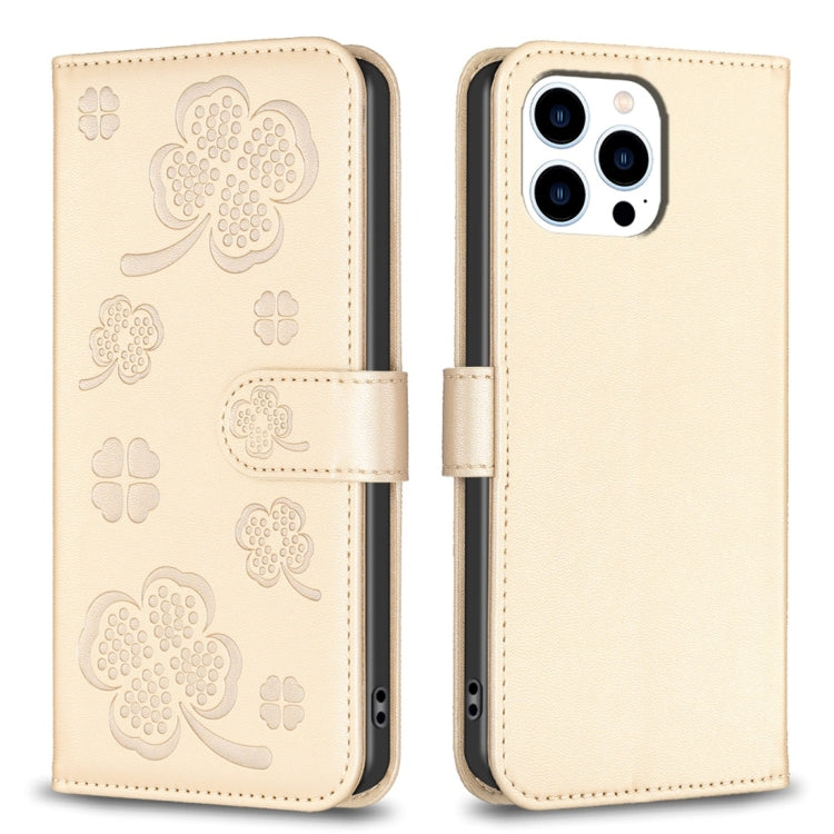 Four-leaf Embossed Leather Phone Case, Series 2