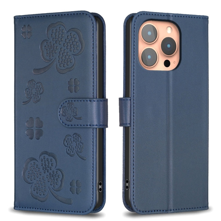 Four-leaf Embossed Leather Phone Case, Series 4