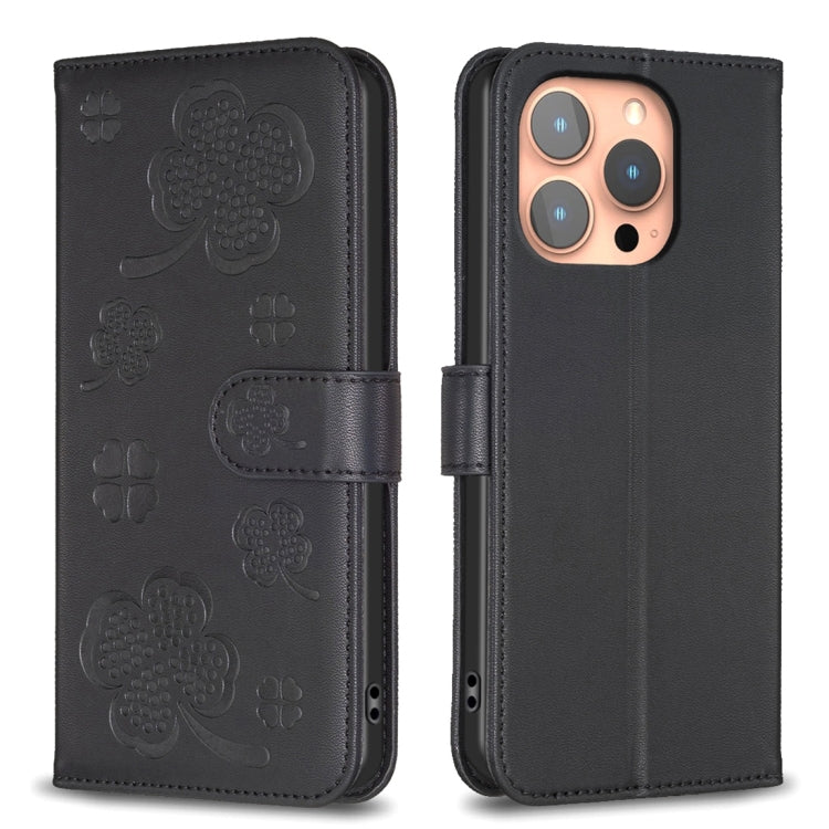 Four-leaf Embossed Leather Phone Case, Series 4