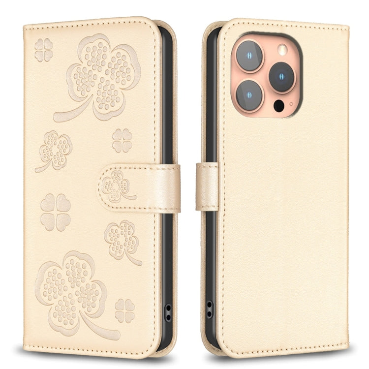 Four-leaf Embossed Leather Phone Case, Series 4