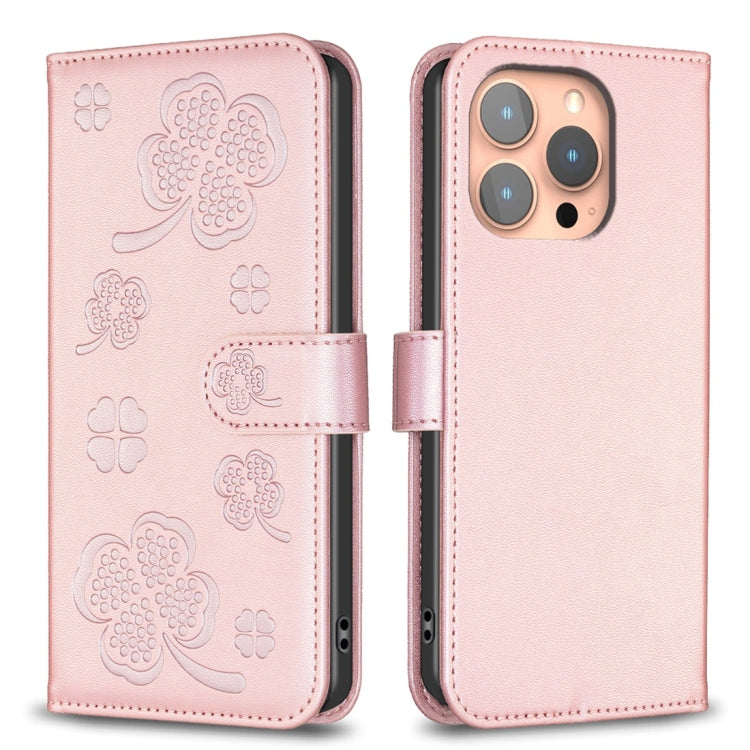 Four-leaf Embossed Leather Phone Case, Series 4