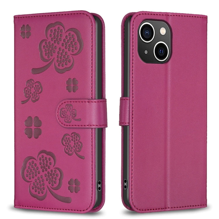 Four-leaf Embossed Leather Phone Case, Series 3