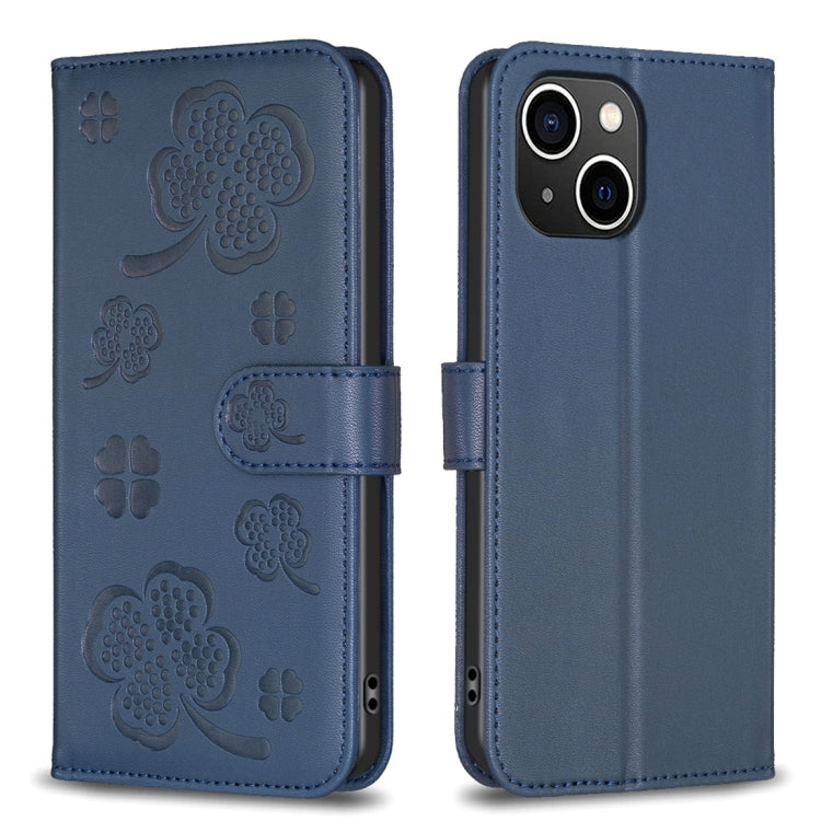 Four-leaf Embossed Leather Phone Case, Series 3