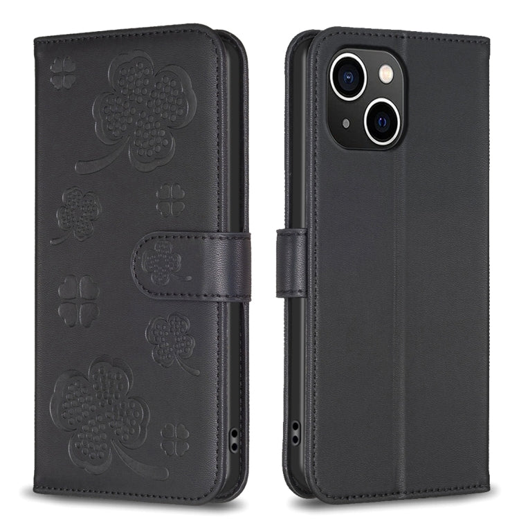 Four-leaf Embossed Leather Phone Case, Series 3