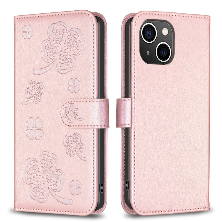 Four-leaf Embossed Leather Phone Case, Series 3