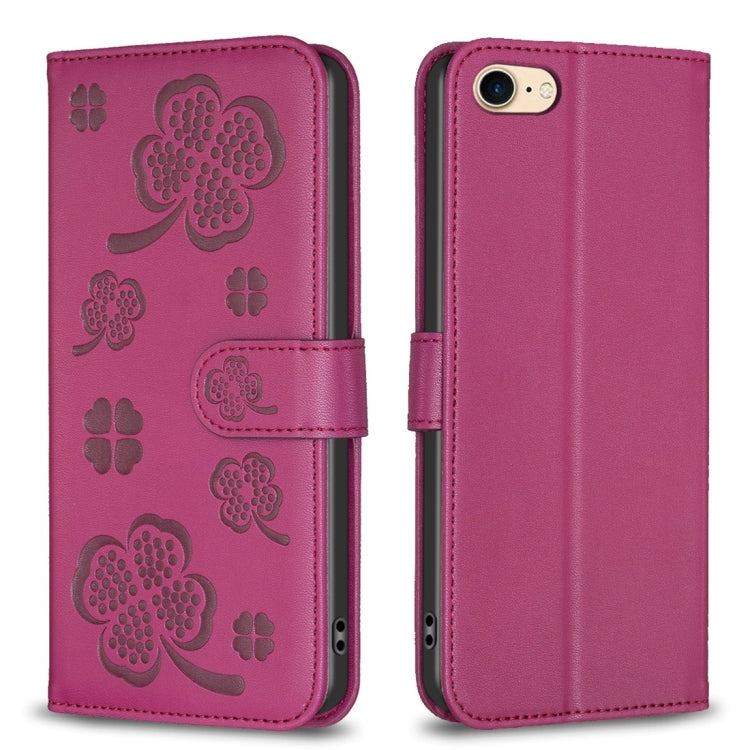 Four-leaf Embossed Leather Phone Case, Series 1