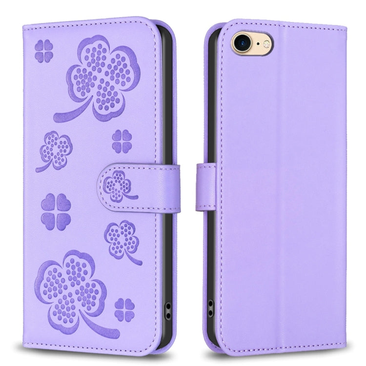 Four-leaf Embossed Leather Phone Case, Series 1