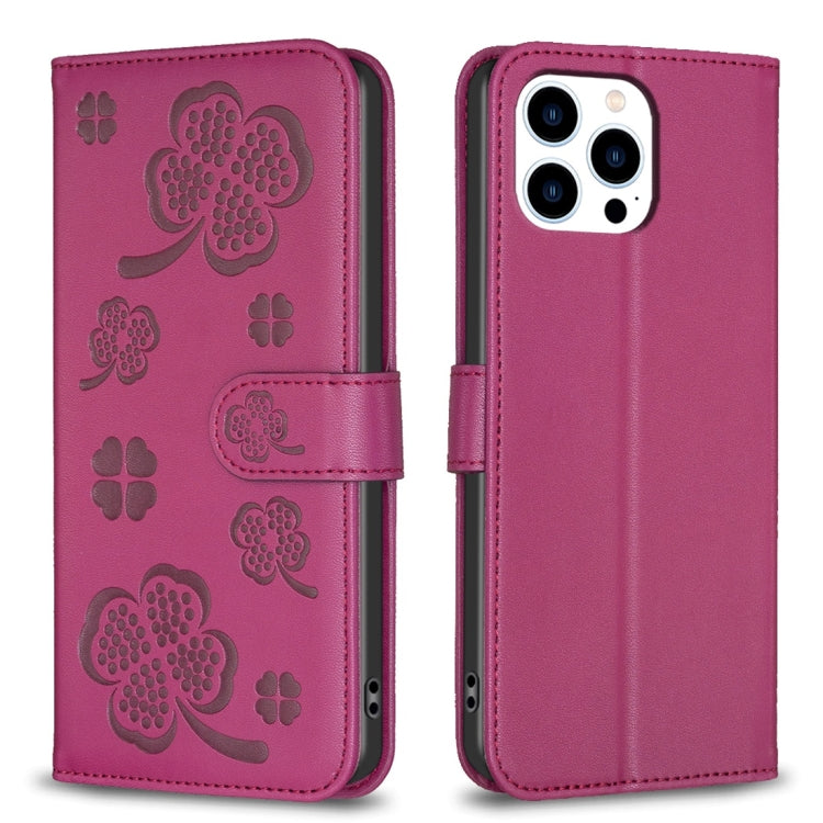 Four-leaf Embossed Leather Phone Case, Series 2