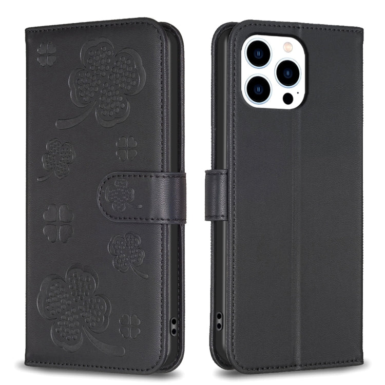 Four-leaf Embossed Leather Phone Case, Series 2