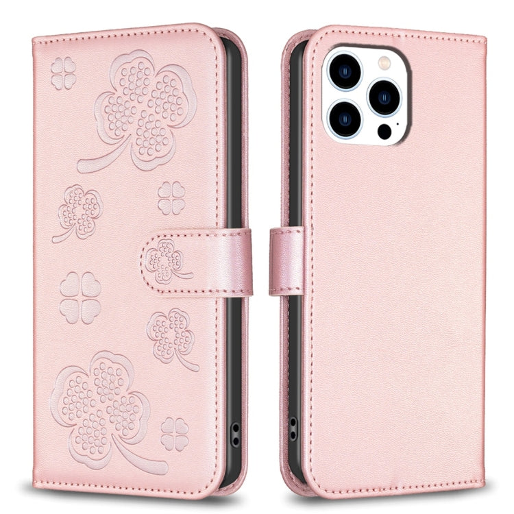 Four-leaf Embossed Leather Phone Case, Series 2