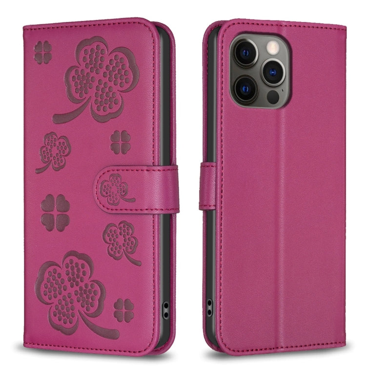 Four-leaf Embossed Leather Phone Case, Series 4