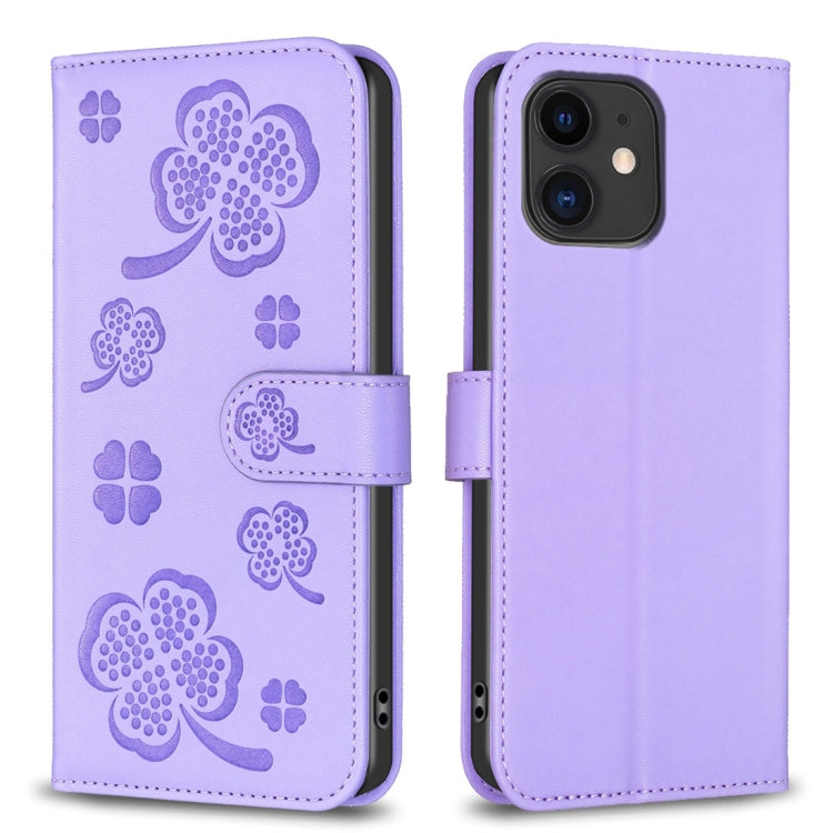 Four-leaf Embossed Leather Phone Case, Series 1