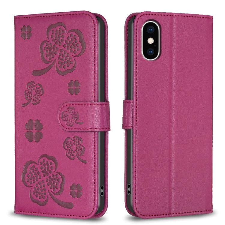 Four-leaf Embossed Leather Phone Case, Series 2