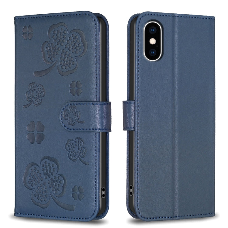 Four-leaf Embossed Leather Phone Case, Series 2