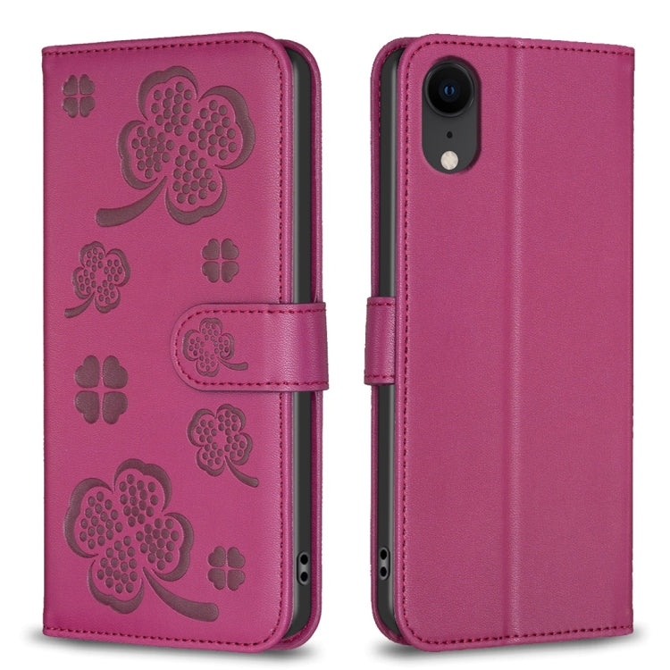 Four-leaf Embossed Leather Phone Case, Series 1