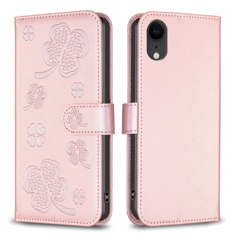 Four-leaf Embossed Leather Phone Case, Series 1