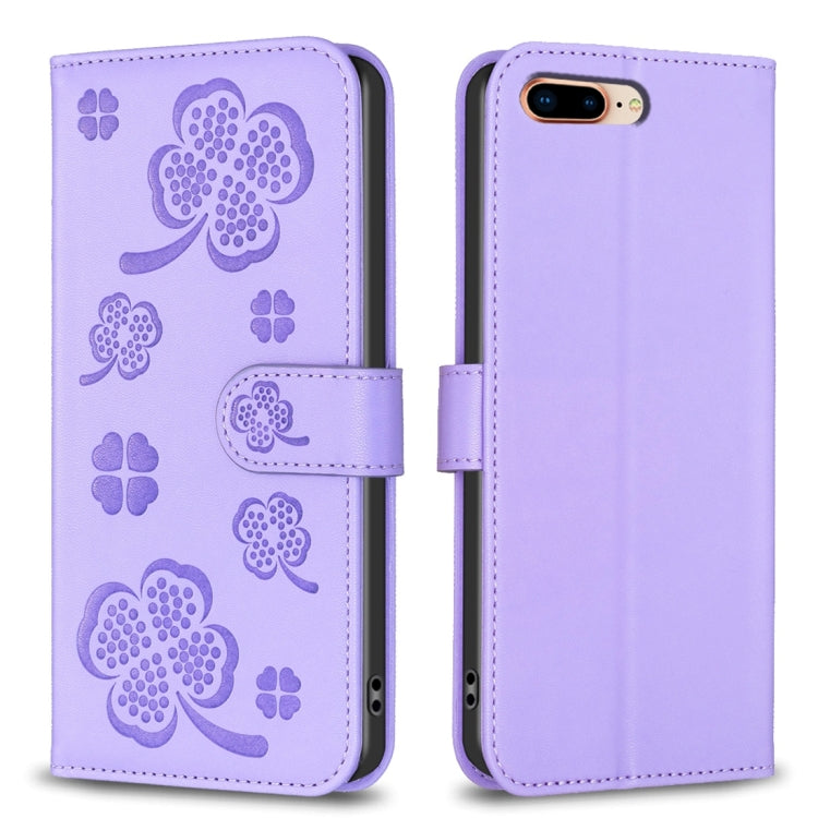 Four-leaf Embossed Leather Phone Case, Series 5