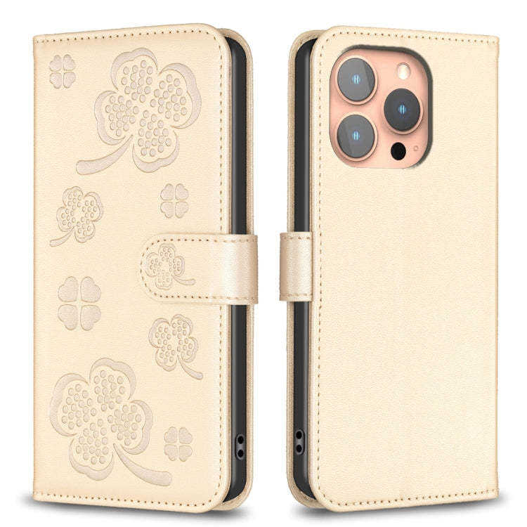 Four-leaf Embossed Leather Phone Case, Series 3