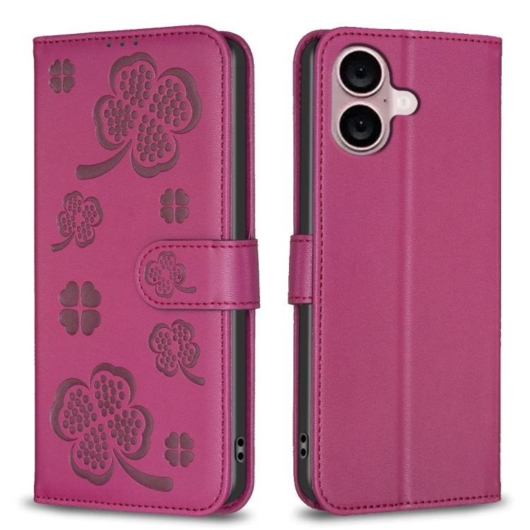 Four-leaf Embossed Leather Phone Case, Series 1