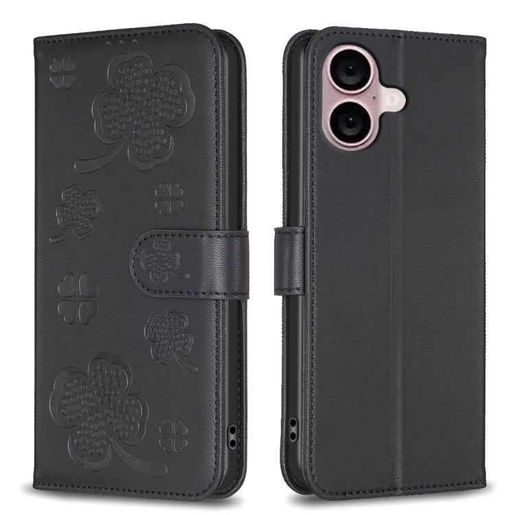 Four-leaf Embossed Leather Phone Case, Series 1