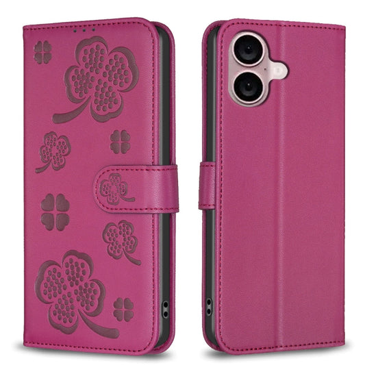 Four-leaf Embossed Leather Phone Case, Series 4