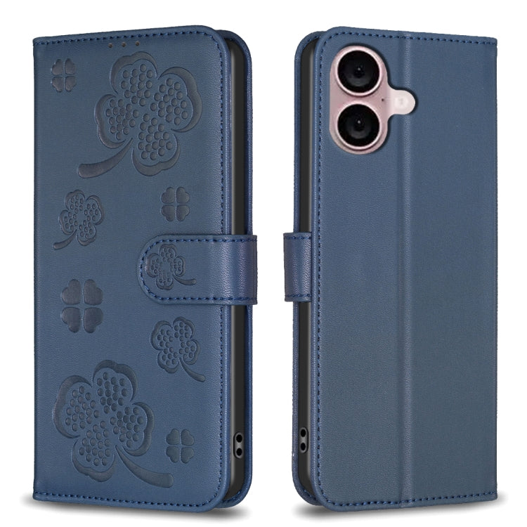 Four-leaf Embossed Leather Phone Case, Series 4