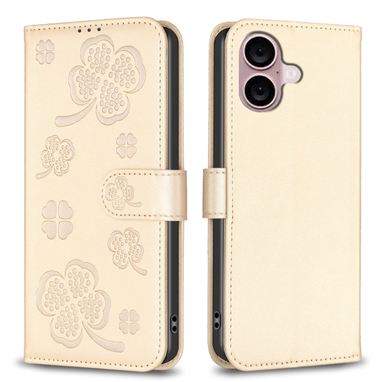 Four-leaf Embossed Leather Phone Case, Series 4