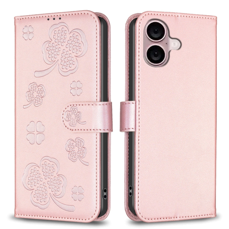 Four-leaf Embossed Leather Phone Case, Series 4