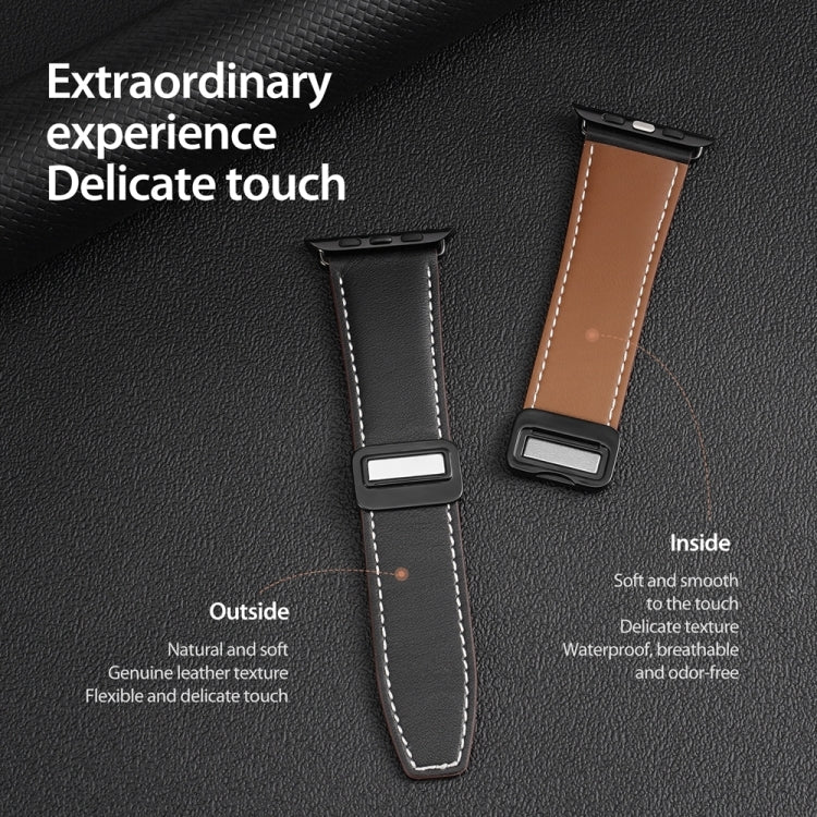 DUX DUCIS YA Series Magnetic Buckle Genuine Leather Watch Band, Series 4