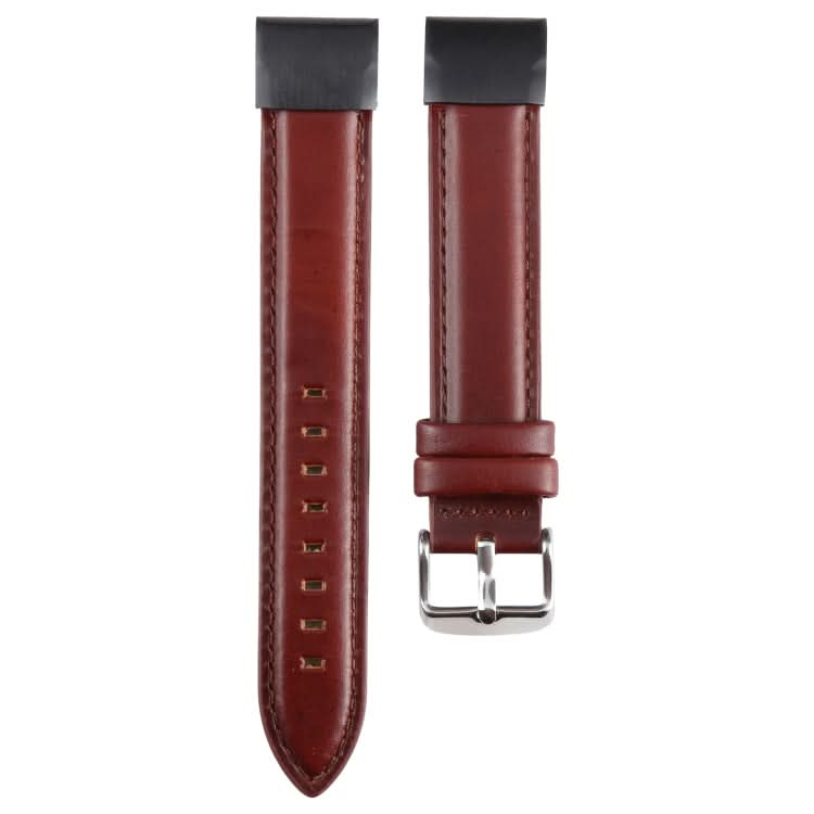 22mm Plain Weave Genuine Leather Watch Band