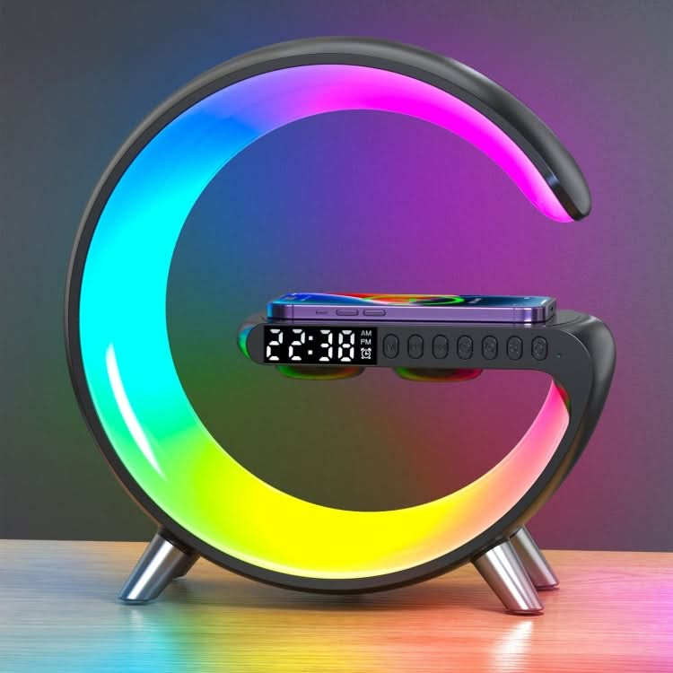 N69-1 Smart Bluetooth Speaker with Wireless Charger & Alarm Clock & Ambient Light