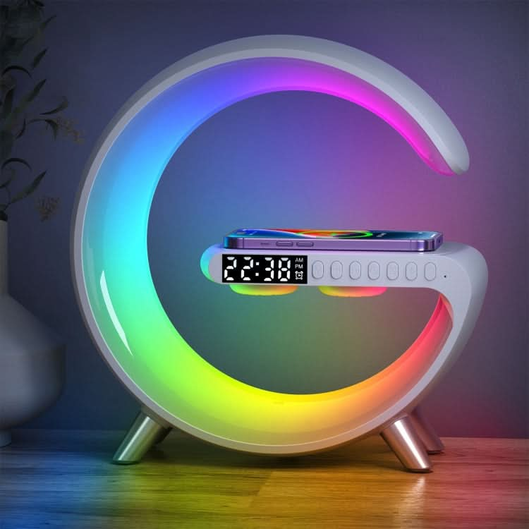 N69-1 Smart Bluetooth Speaker with Wireless Charger & Alarm Clock & Ambient Light